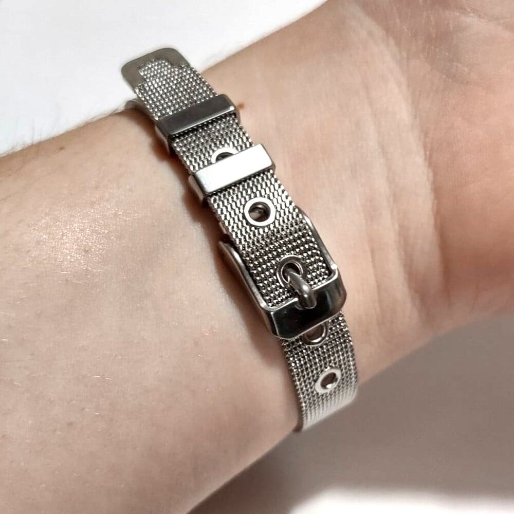 Christian Cross bracelet Silver Stainless Watch Buckle Valentines Birthday NEW!